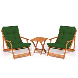 Hanah Home My007 - Conjunto de Jardín de 3 Piezas Verde y Natural
